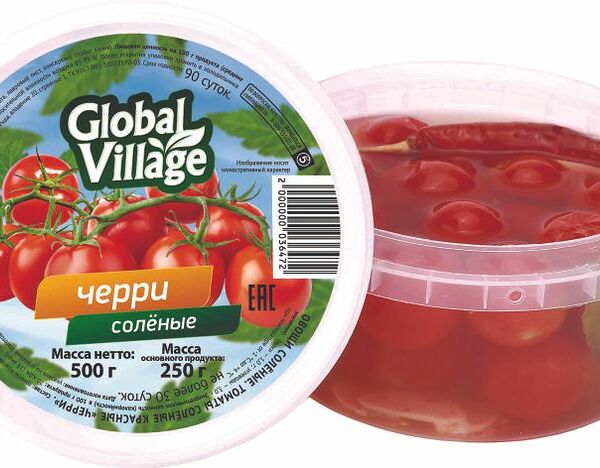 Томаты Global Village черри соленые красные 500 г