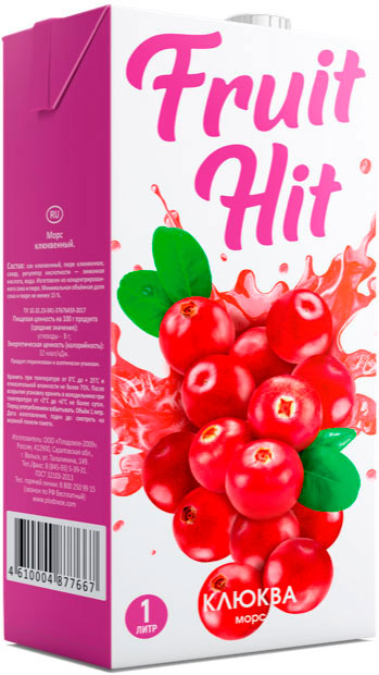 

Морс Hit клюквенный 1л