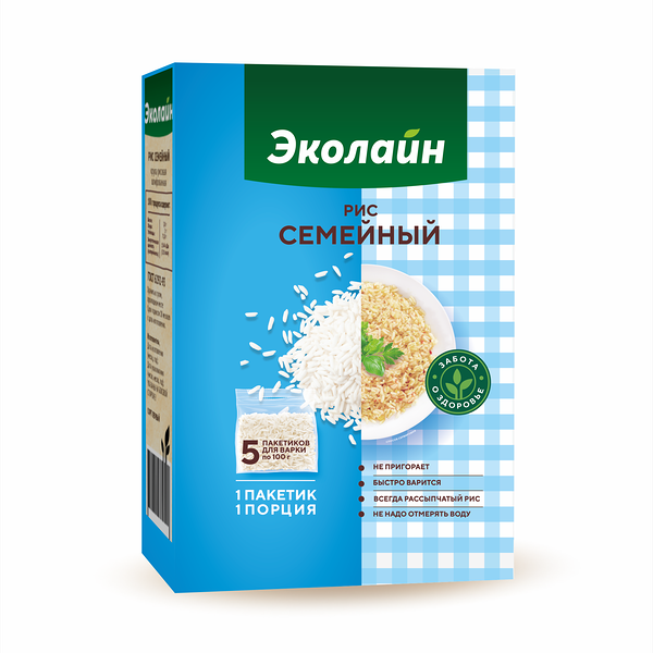 Рис Семейный «Эколайн», new фас.  5х100 г.