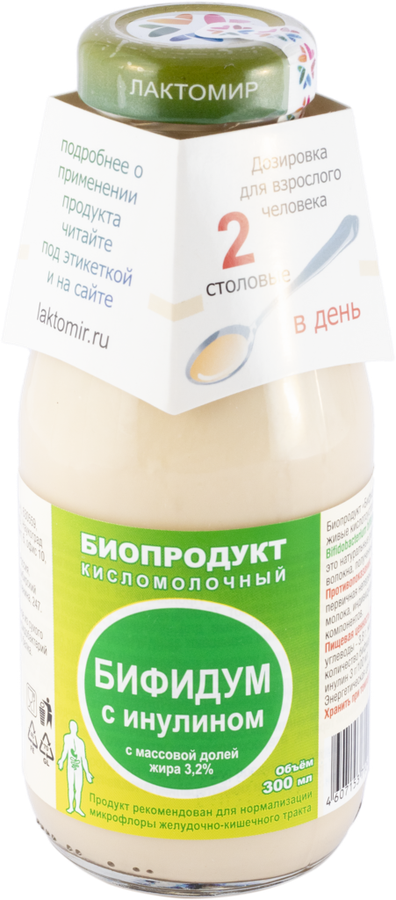 

Биопродукт кисломолочный Лактомир Бифидум с инулином 3.2%, 300мл