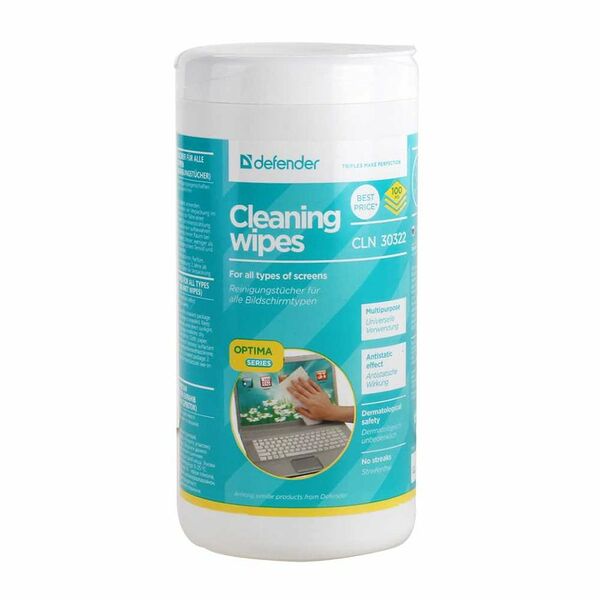Салфетки для экранов CLN 30322 Optima 100 шт,туба (размер салфетки 12.5 х 13 см)