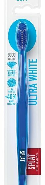 Зубная щётка для бережного отбеливания чувствительных зубов ULTRA WHITE, мягкая, SPLAT, 1 шт., Россия 