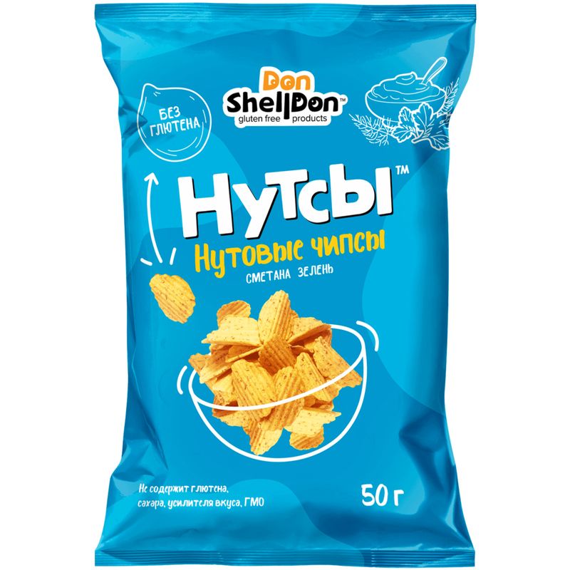 

Чипсы Don Shelldon нутовые со вкусом Сметана и зелень 50г