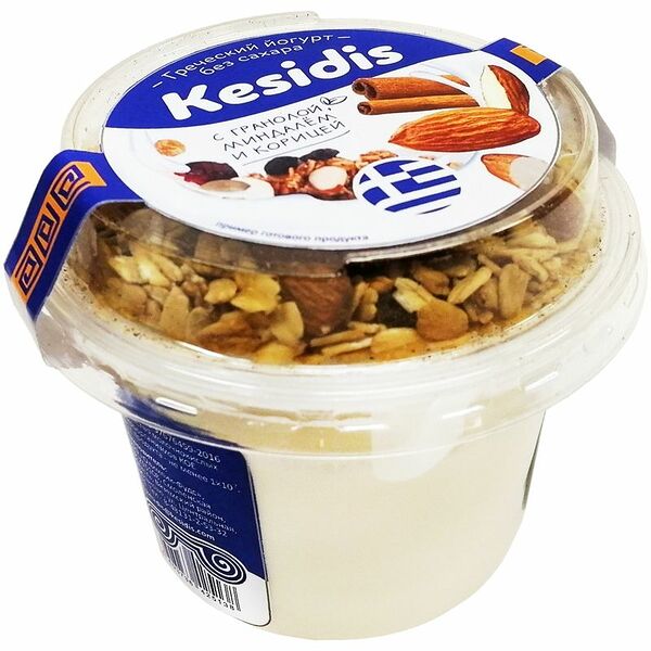 Йогурт Kesidis Dairy Греческий с гранолой, миндалем и корицей 4%