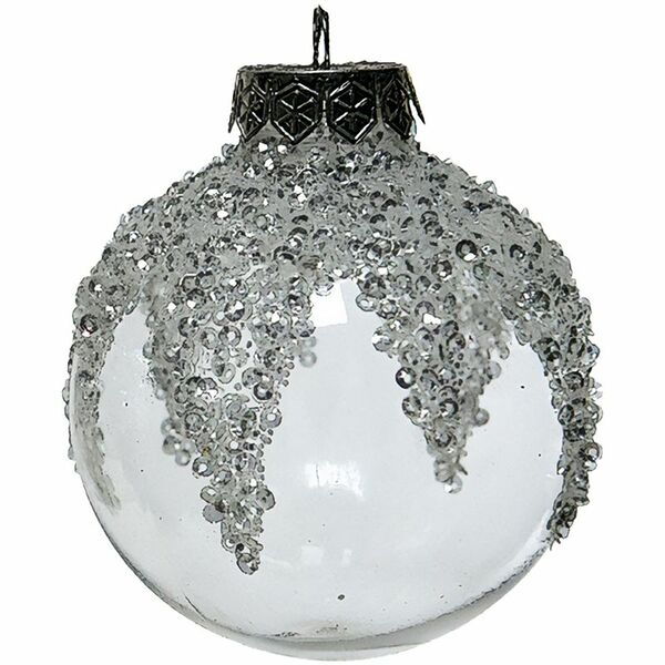 Шар ёлочный Серебрянный снег декоративный Home Story