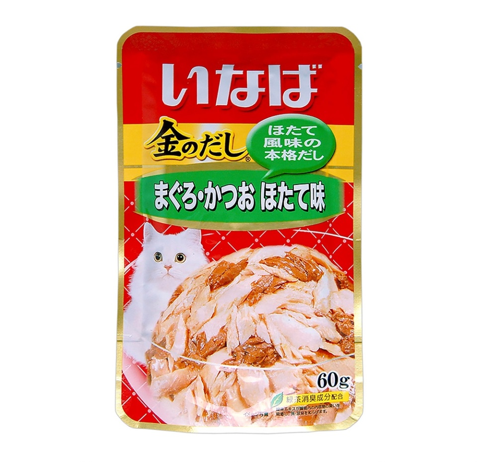 

Корм для кошек Inaba Ciao Kinnodashi тунец магуро, тунец кацуо, морской гребешок 60 г