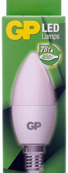 Лампа светодиодная GP LED C37 E14 40K 2CRB1 7W холодный свет