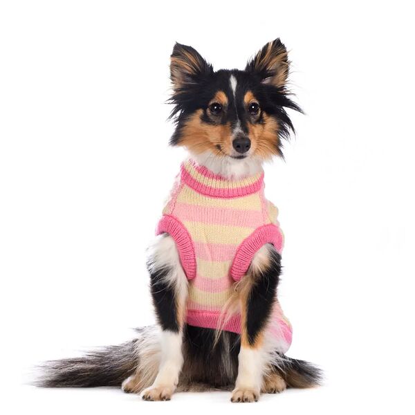 Свитер 2XL для собак розовый в полоску