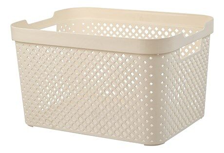 Корзина для хранения Plast Team Stockholm молочная 15 л, 20,3*27*35 см