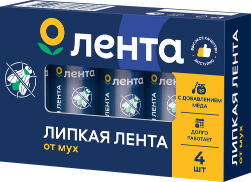 

Средство инсектицидное ЛЕНТА Мухолов лента липкая, 4шт
