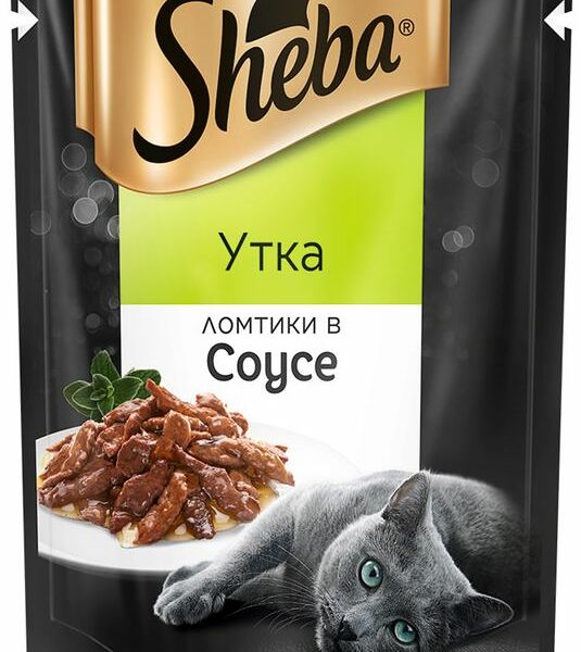 Корм Sheba Ломтики в соусе с уткой в соусе для кошек