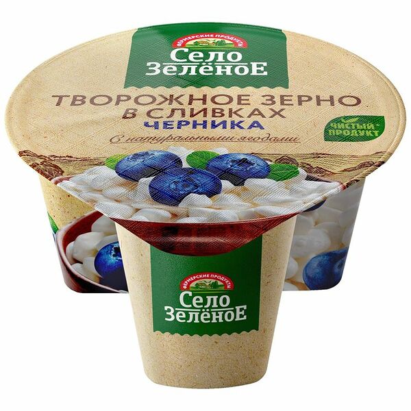 Зерно творожное Село Зелёное черника в сливках 5%, 130г