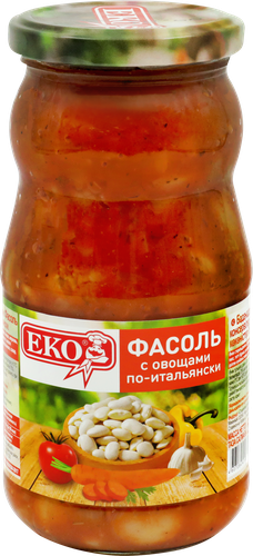 

Фасоль Eko с овощами по-итальянски 510г