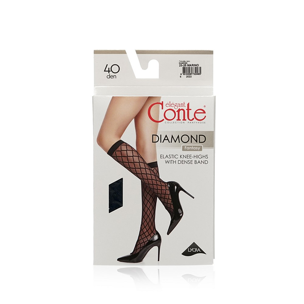 Женские капроновые гольфы Conte Fantasy, Diamond, marino, р.23-25