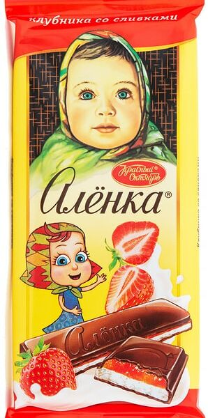 Шоколад Аленка Молочный Клубника со сливками 87г