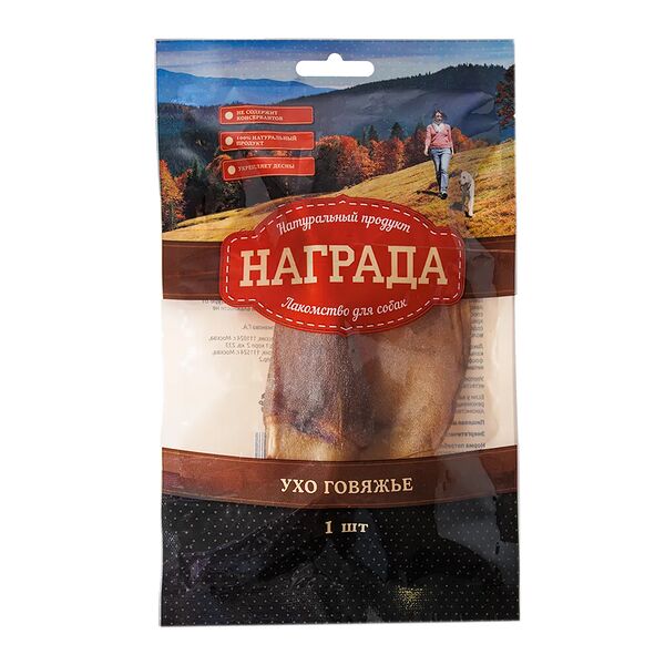 Лакомство для собак Ухо говяжье