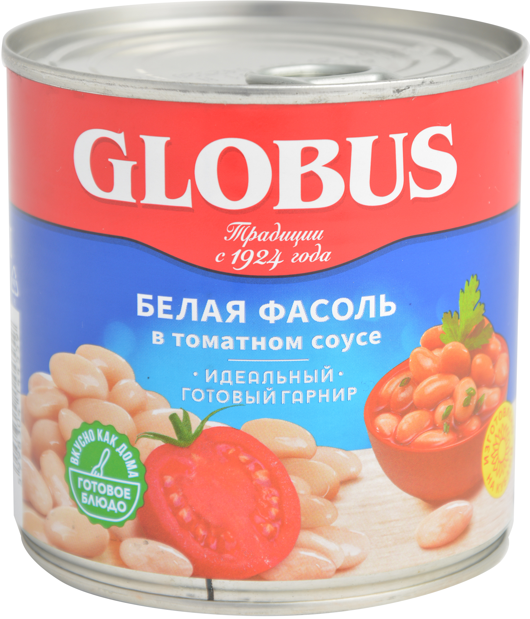 

Фасоль Глобус белая в томатном соусе