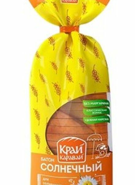 Батон Край Каравай Солнечный пшеничный нарезка, 350г