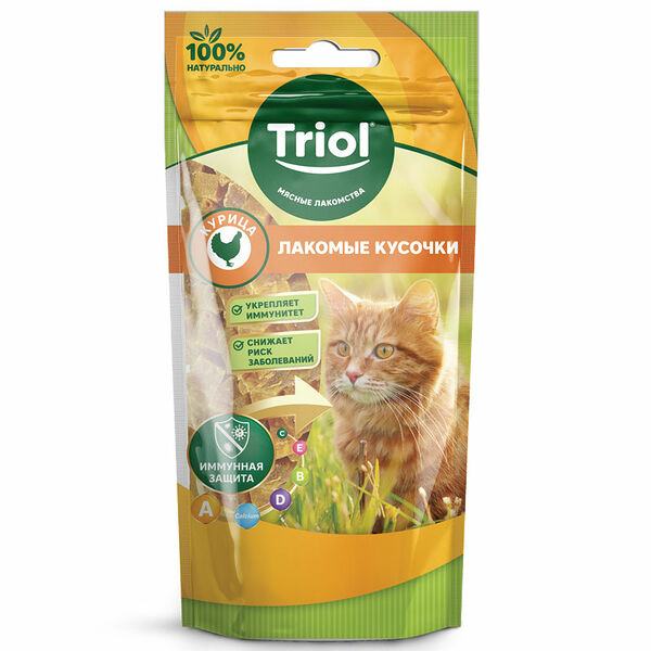 Лакомство для кошек Triol Кусочки из курицы