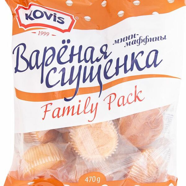 Мини-маффины Kovis с вареной сгущенкой 470 г