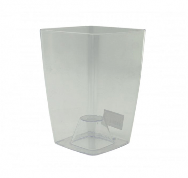 Кашпо Сильвия прозрачное 12,5х12,5х18 см