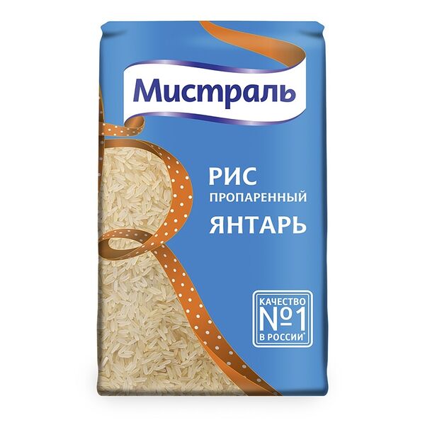 Рис пропаренный Мистраль Янтарь длиннозерный
