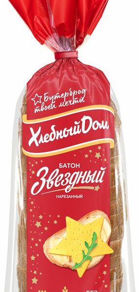 Батон Хлебный Дом Звездный нарезка 350г