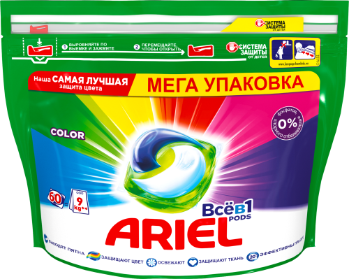 

Капсулы для стирки Ariel Pods Все-в-1 Color 60 шт.