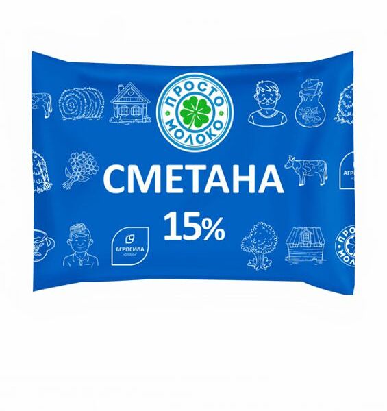 Сметана Просто Молоко 15%, 220г