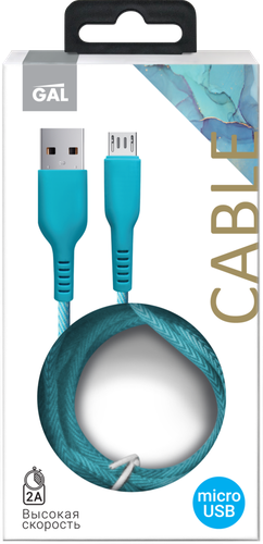 

Кабель GAL 6170 USB A – micro USB 2A, тканевый, 1м