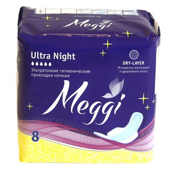 Гиг.прокладки ночные MEGGI Ultra Night 8шт