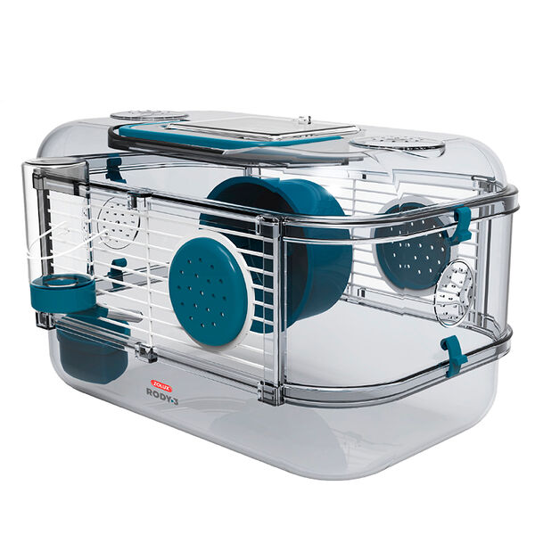 Клетка для грызунов Rody 3 Mini, 33x21x18 cм, стальной, синий