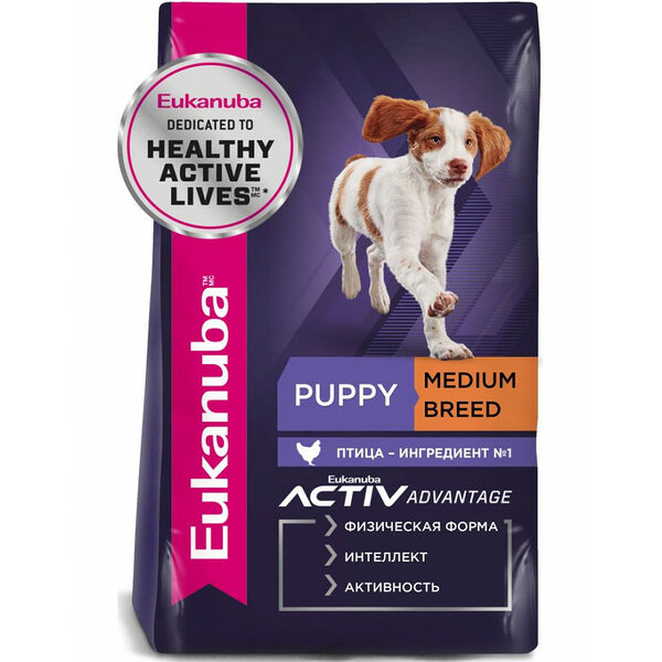 Корм Eukanuba Dog для щенков средних пород Курица 3 кг