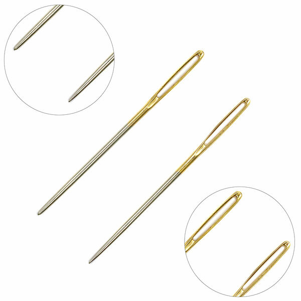 16851 Иглы для вязанных изделий, размер 16, сталь,золотое ушко и простое ушко, 2 шт, PONY
