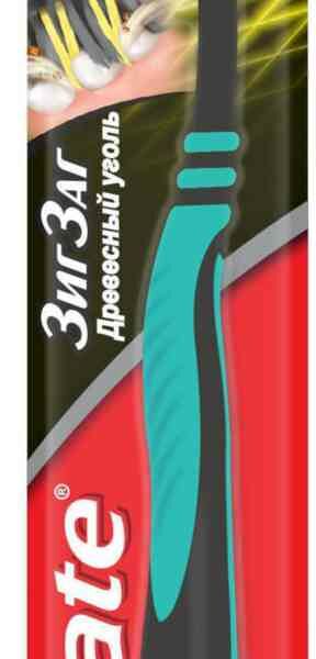 Зубная щетка Colgate ЗигЗаг с древесным углем средней жесткости