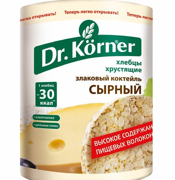 Хлебцы Dr.Korner Злаковый коктейль сырный, 100г
