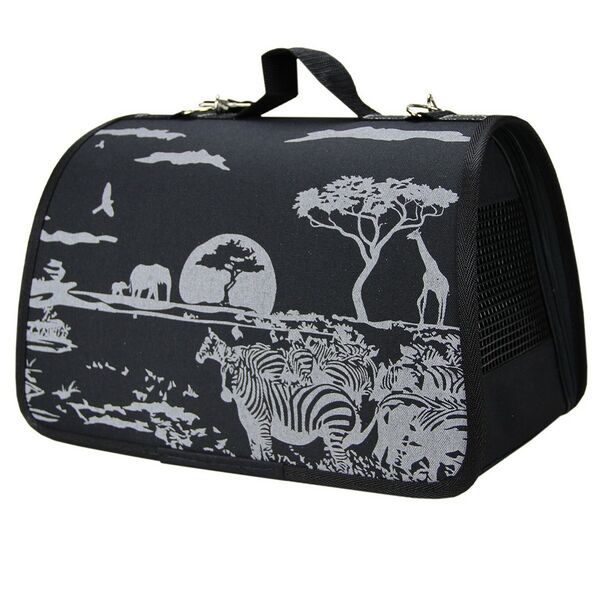 Сумка Лира № 4 для кошек и собак, 48х29х29см, черная сафари