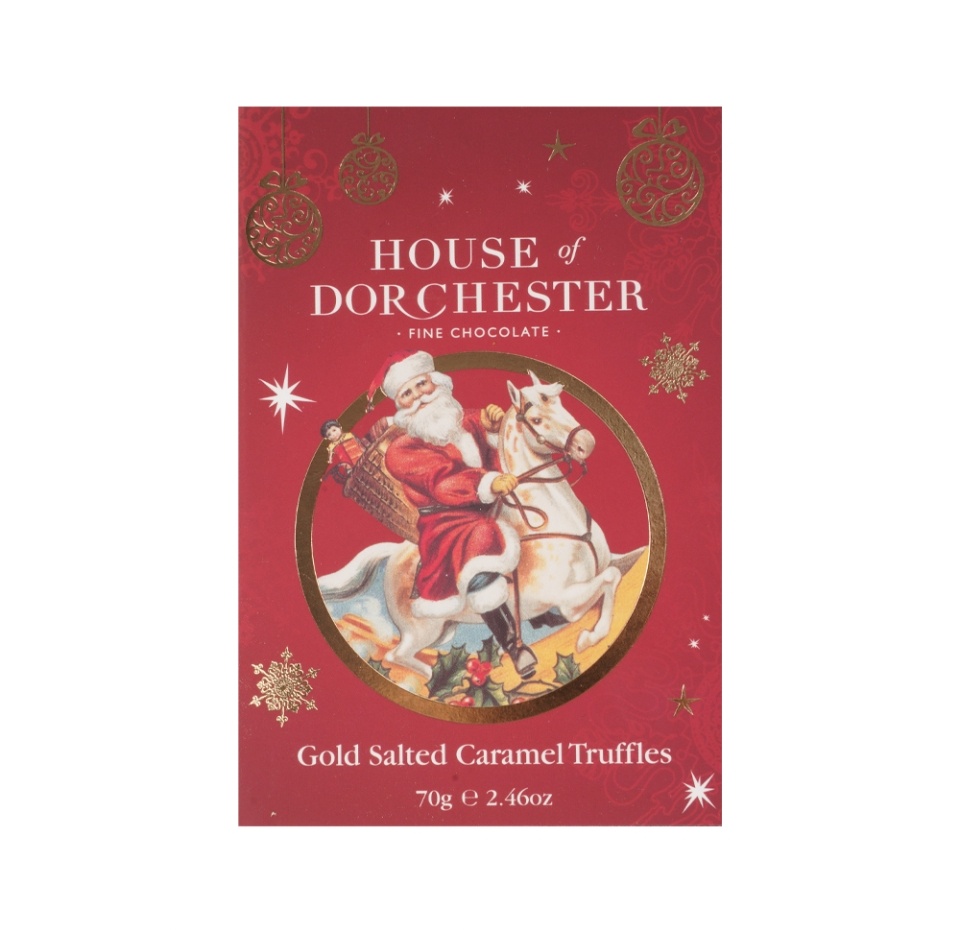 

Конфеты трюфель House of Dorcester Marc de Champagne в красной упаковке-книге 70г, Великобритания