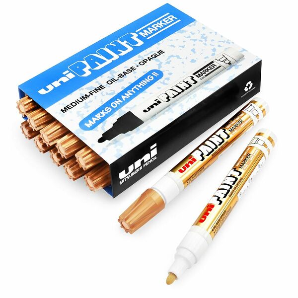 Маркер перманентный на масляной основе PAINT, 2.2-2.8мм, пулев. нак., бронзовый