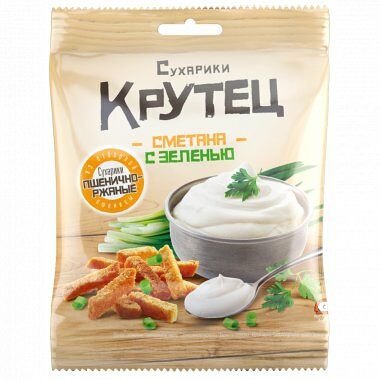 Сухарики Крутец со вкусом сметана с зеленью 80г