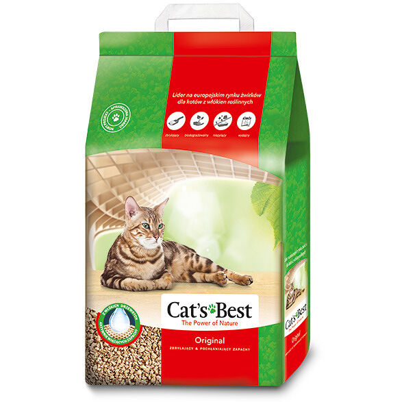 Наполнитель древесный для кошачьего туалета CAT'S BEST комкующийся, 10 л