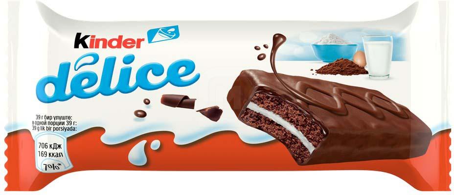 

Пирожное Kinder Delice бисквитное в какао-глазури