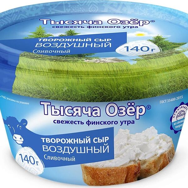 Сыр творожный Сливочный Тысяча Озёр 60%