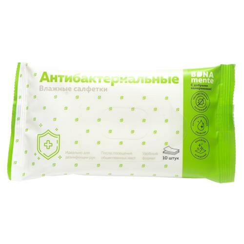 Bona Mente салфетки влажные антибактериальные 10 шт