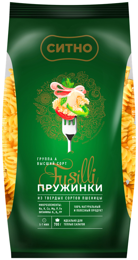 

Макароны СИТНО Пружинки группа А 700 г
