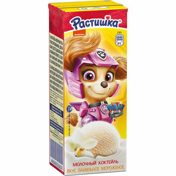 Коктейль молочный Растишка для детей ванильное мороженое 2%, 210г