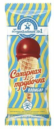Мороженое Ленинградский Хладокомбинат №1 Сахарная трубочка пломбир