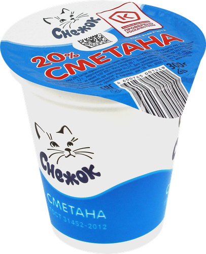 

Сметана Снежок 20%, без змж, 300 г