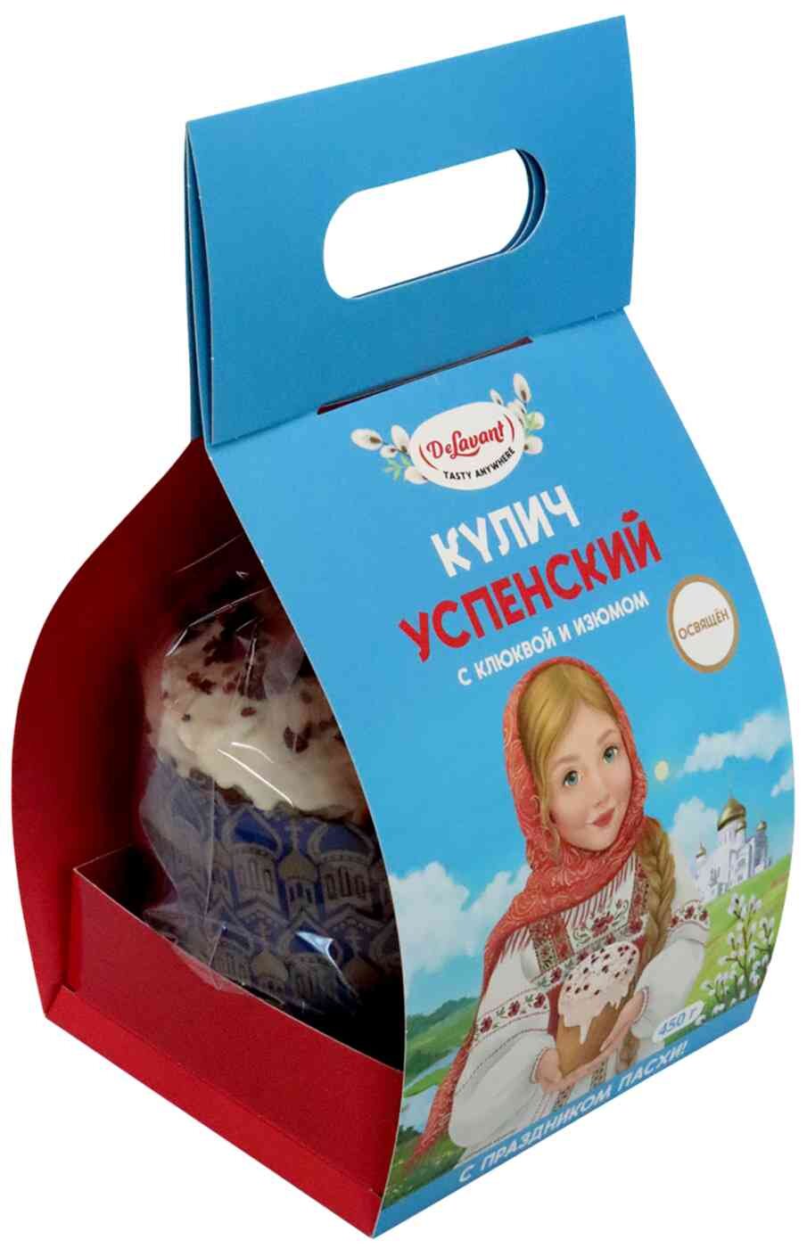 

Кулич Delavant Успенский с клюквой и изюмом 450 г