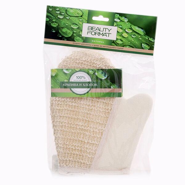 Мочалка Крапива и Хлопок ТМ Beauty Format (Бьюти Формат)